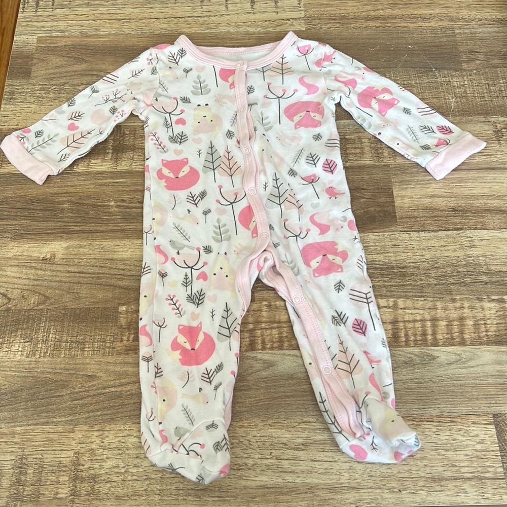 Baby Mode | Forest Animal Cotton Snap Footie Onesies 0-3 Months